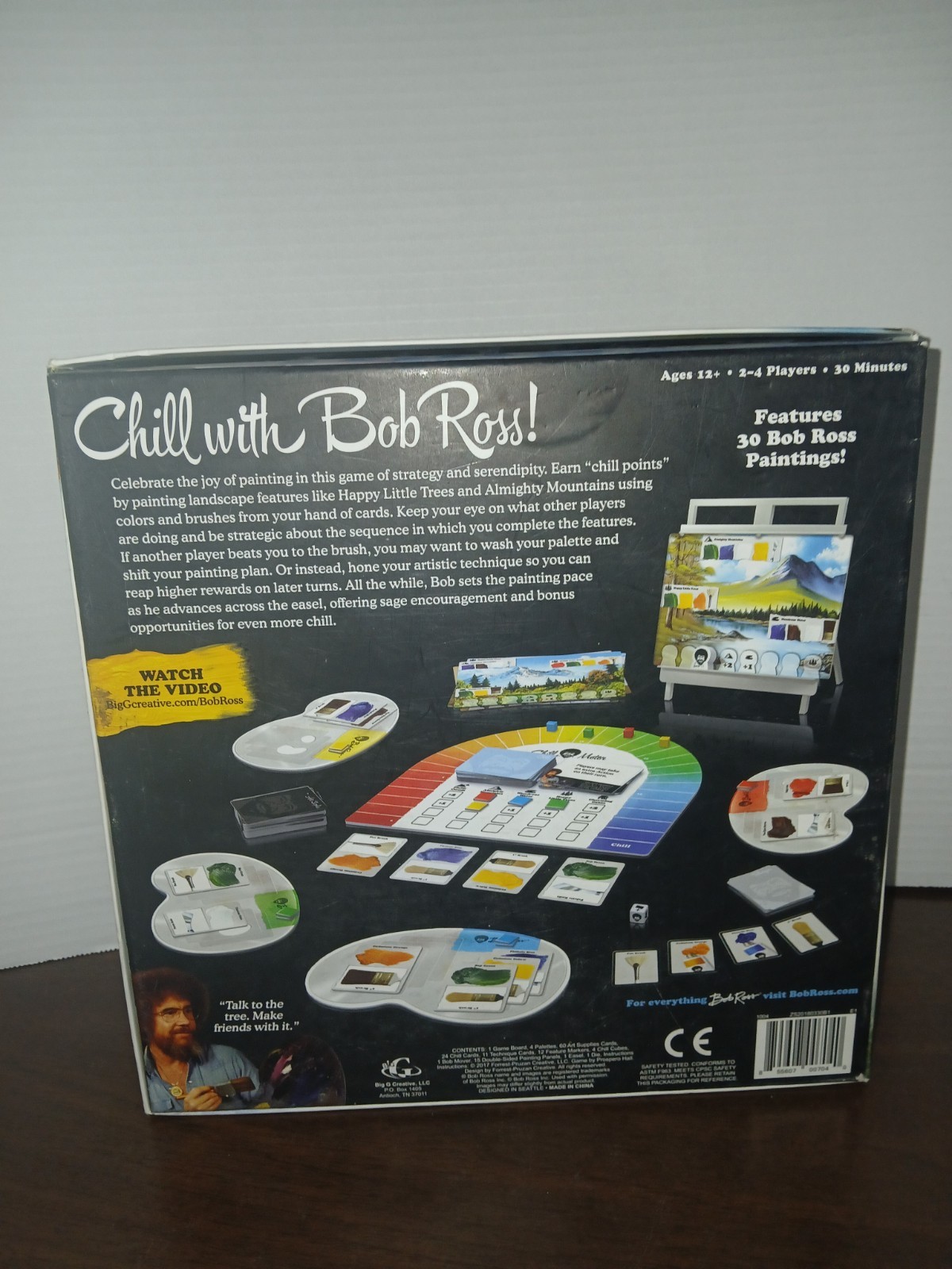 Big G Creative Chill with Bob Ross! Board Game Dice Game 2-4 Players 2017 Age12+