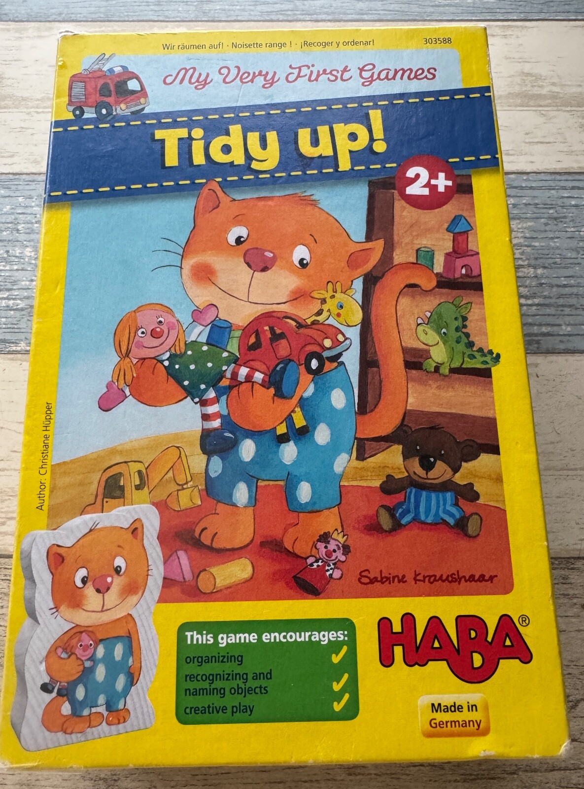 HABA My Very First Games: Tidy Up! Preschool Sorting Game Fine Motor Skill Age2+