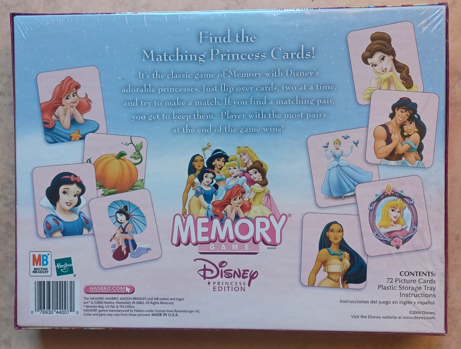 NEW Memory Game Disney Princess Edition, 72 Picture Cards C8