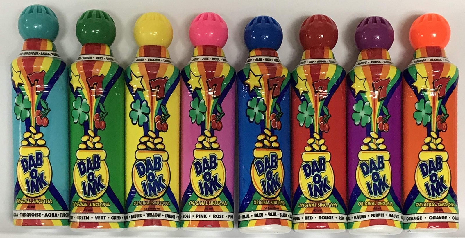 Dab-O-Ink 1.5oz Mini Tip Bingo Dauber Full Set (Eight Colors) 1.5oz, Assorted