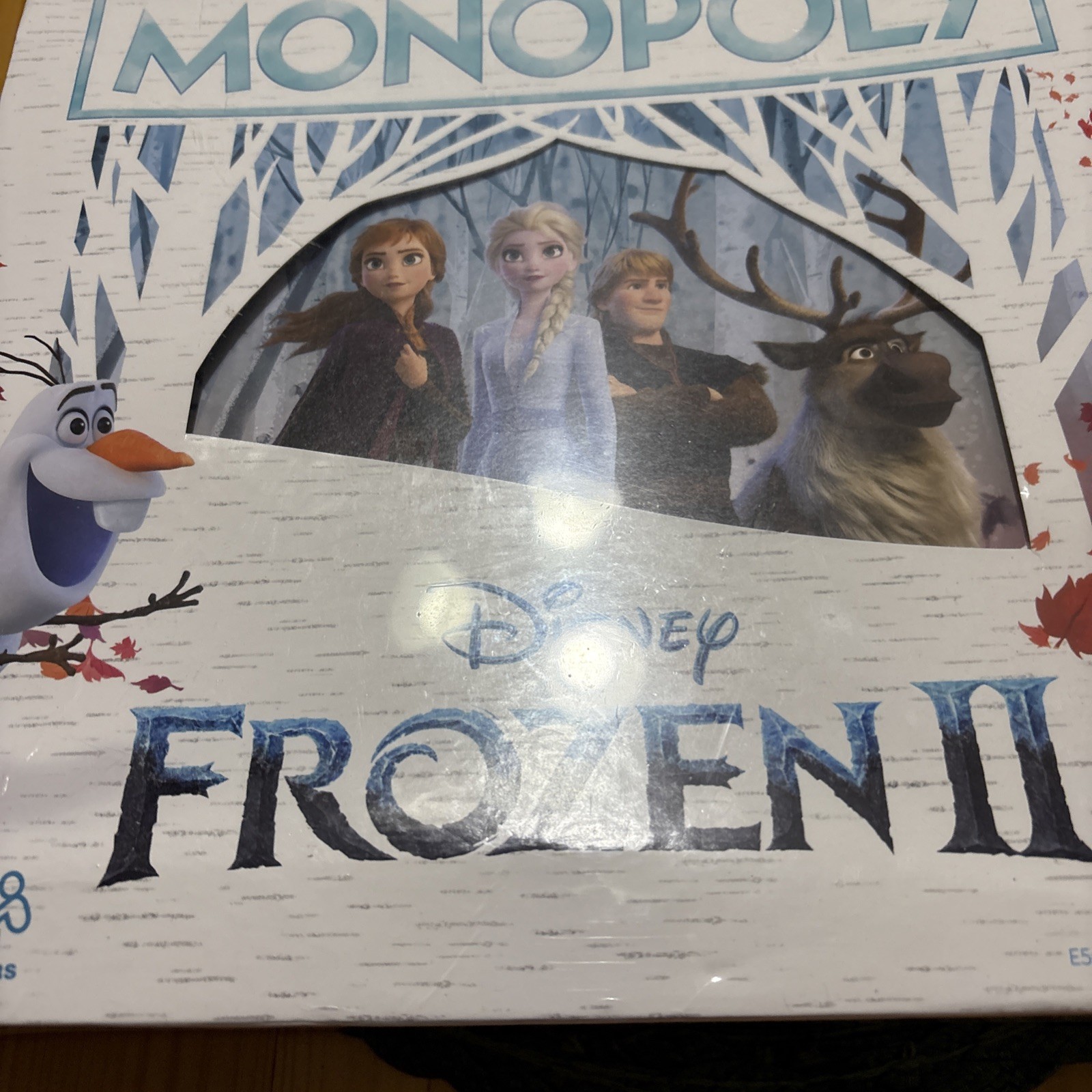 Disney Frozen II Monopoly Gameboard w/ Elsa, Anna, Olaf, Kristoff Family Game