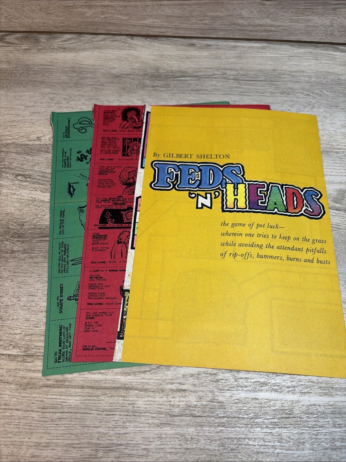 FABULOUS FURRY FREAK BROTHERS Pull Out GAME-1971-RARE- “FED”N” HEADS” COMPLETE