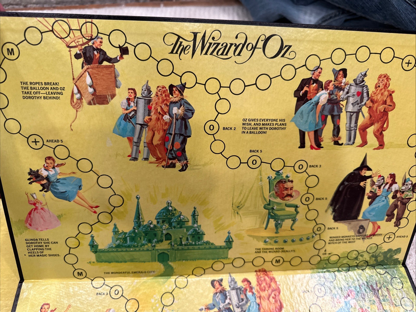 Vintage The Wizard of Oz Bard Game (Cadaco, 1974) MGM Yellow Brick Road Complete