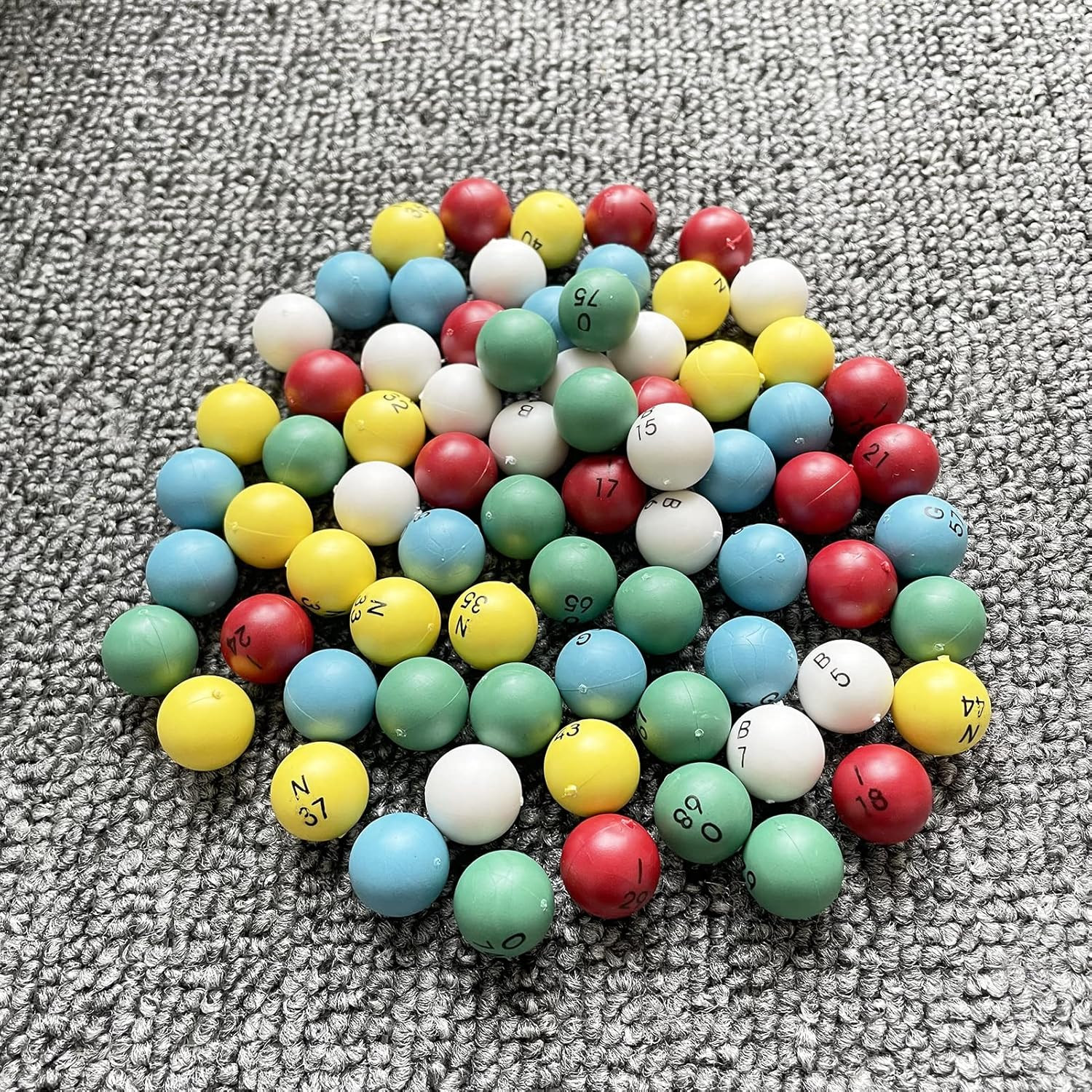 Plastic Bingo Balls 3/5 Inch Multicolored,75 Count, Perfect for Bingo Nights, Ra