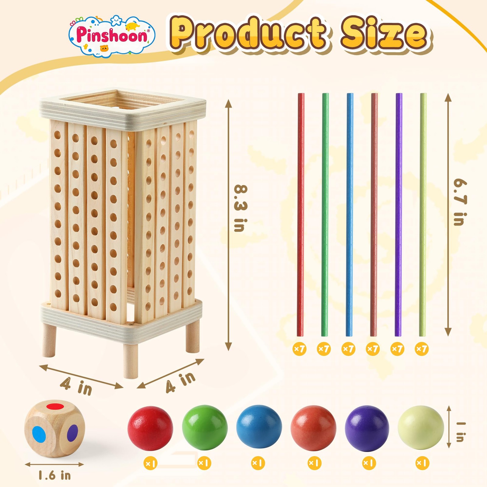Montessori Game Wooden Board Game, Multiplayer for Kids 4-8, Math Educational…