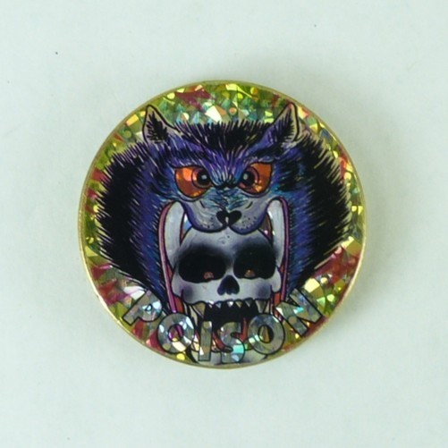 1/4″ Thick 2.5oz Heavy Brass Double Sided Pogs Slammer Poison Skull Yin Yang