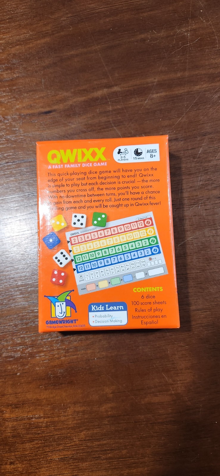 Qwixx Dice Game * Mensa Award Winner * Ages 8+ * 2-5 Players Complete
