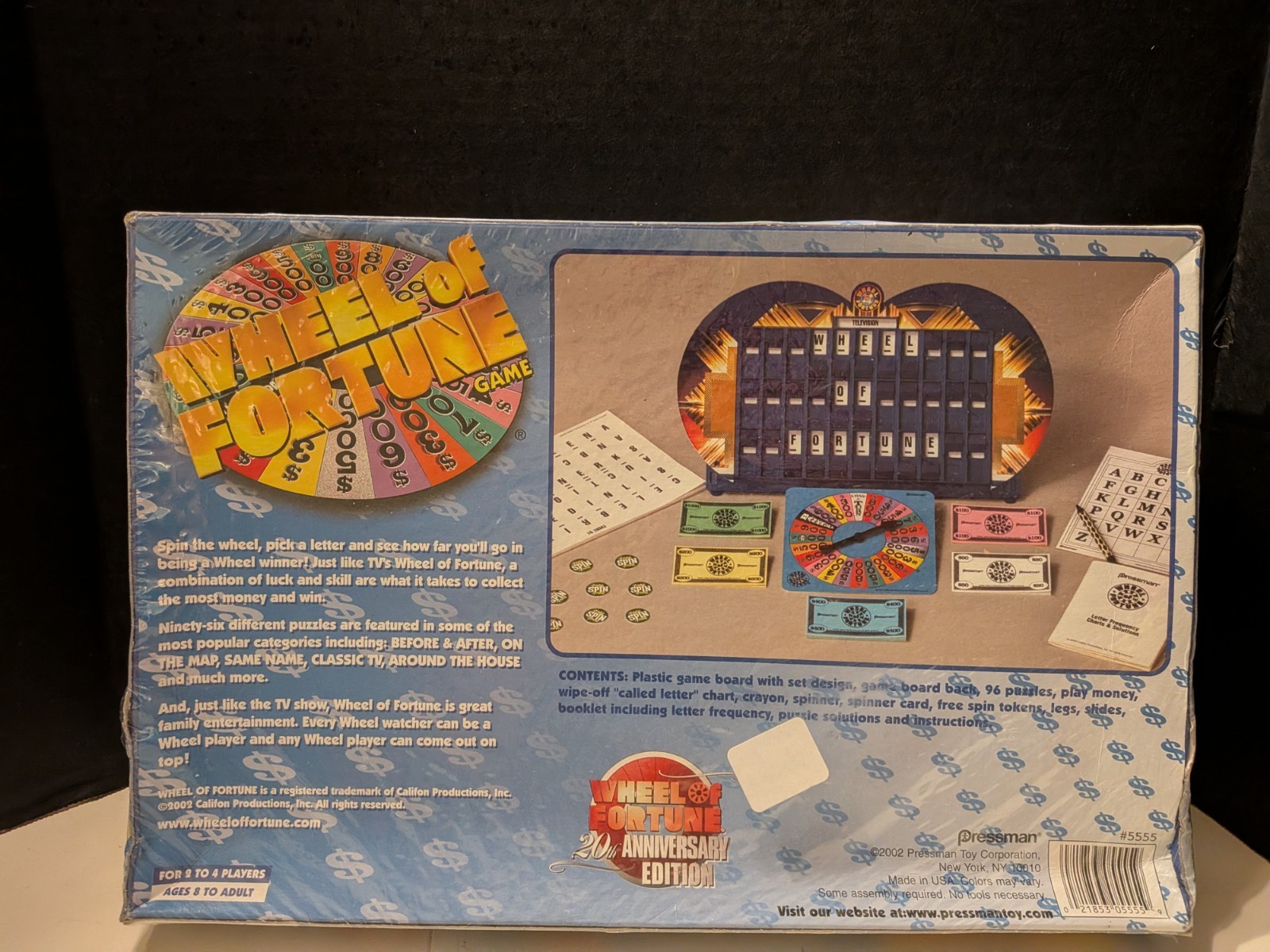 New/Sealed “Wheel of Fortune 20th Anniversary Board Game Pressman 2002 (USA)