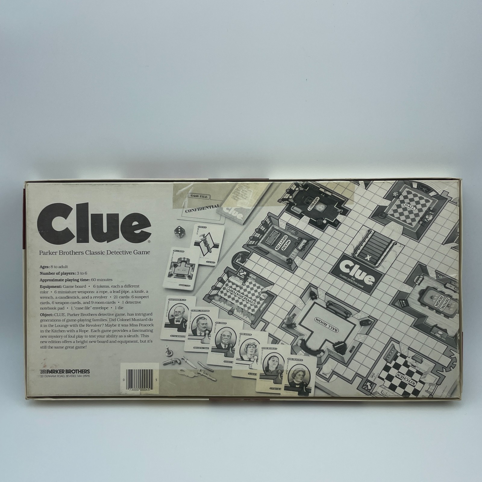 PARKER BROTHERS Clue Board Game Classic Detective Complete Vintage 1986 USA