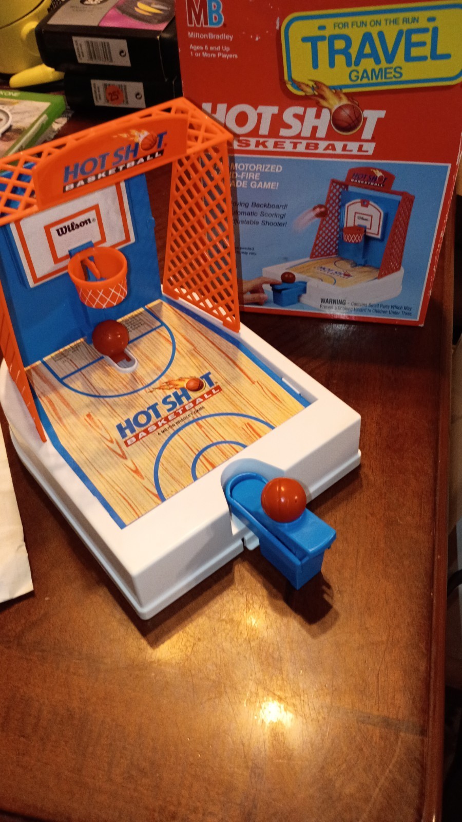 Vintage 1992 MB Milton Bradley Travel Games Hot Shot Hoops NBA Basketball 🏀 CiB