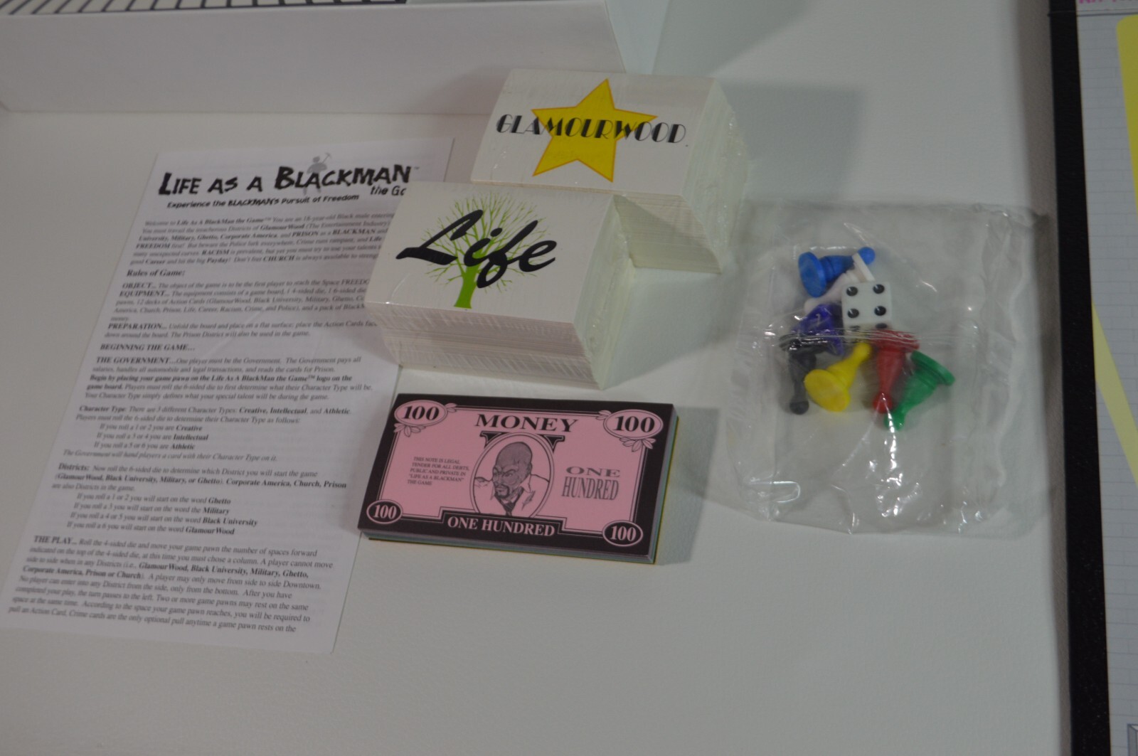 Vintage 1999 Board Game Life As A Blackman Autographed Chuck Sawyer RARE HTF