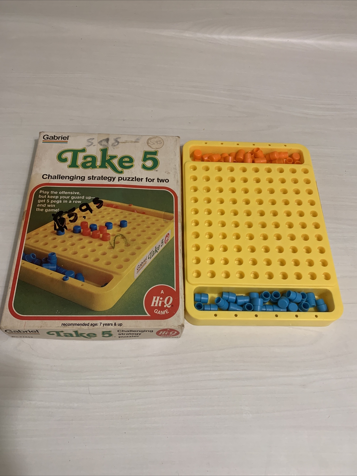 Gabriel Take 5 Strategy Puzzler for two 1977 Challenging Game Puzzle Hi-Q Think