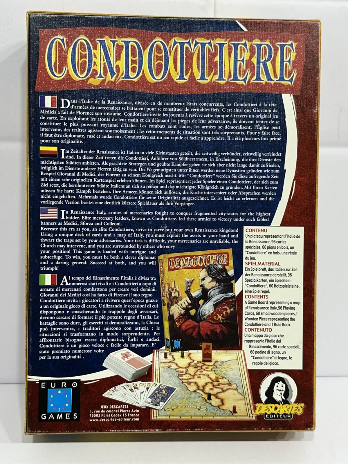 Condottiere Eurogames Descartes Board Game Multilingual Edition