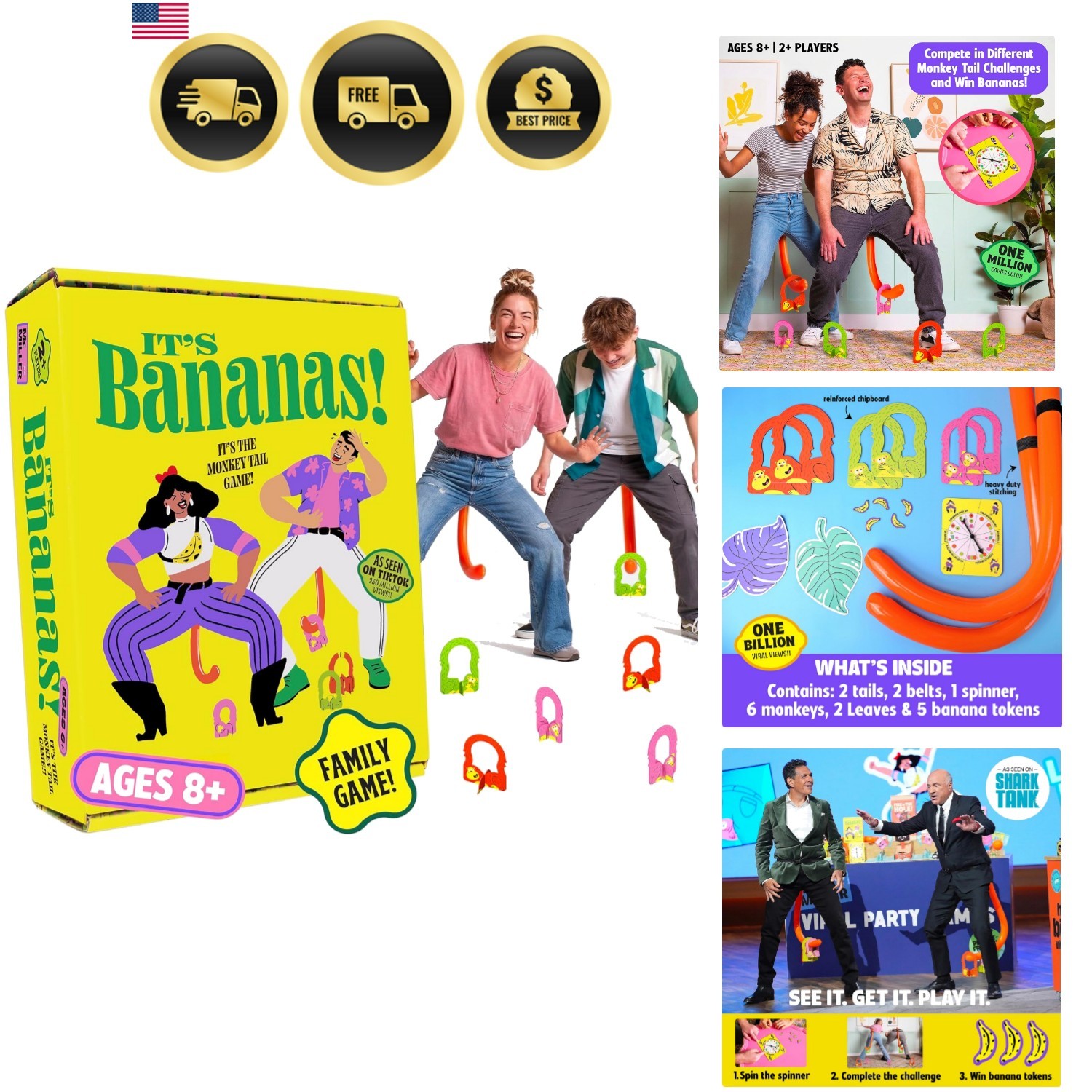 It’s Bananas! The Monkey Tail Game – Funny Family & Party Game for Kids & Adu…