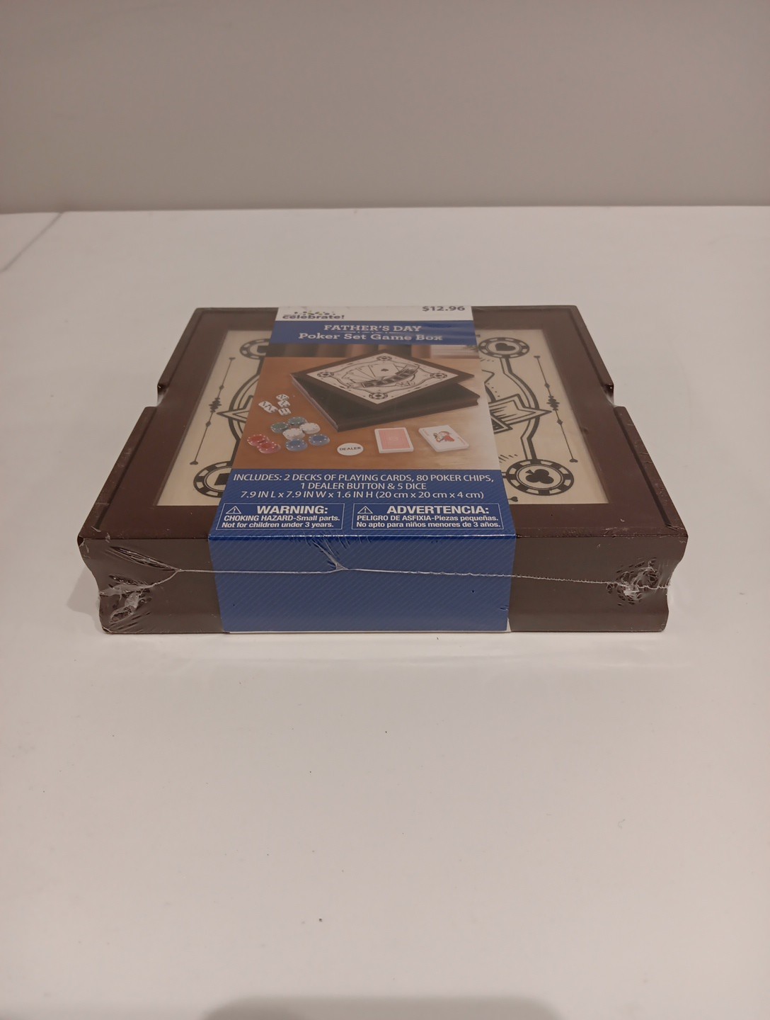 POKER SET GAME IN WOOD BOX New Cards Chips Dice Dealer Button Father’s Day GIFT