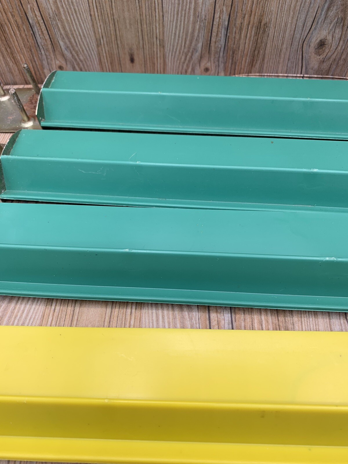 VINTAGE MAH JONG TRAYS – SET OF 4 Green Yellow 16”