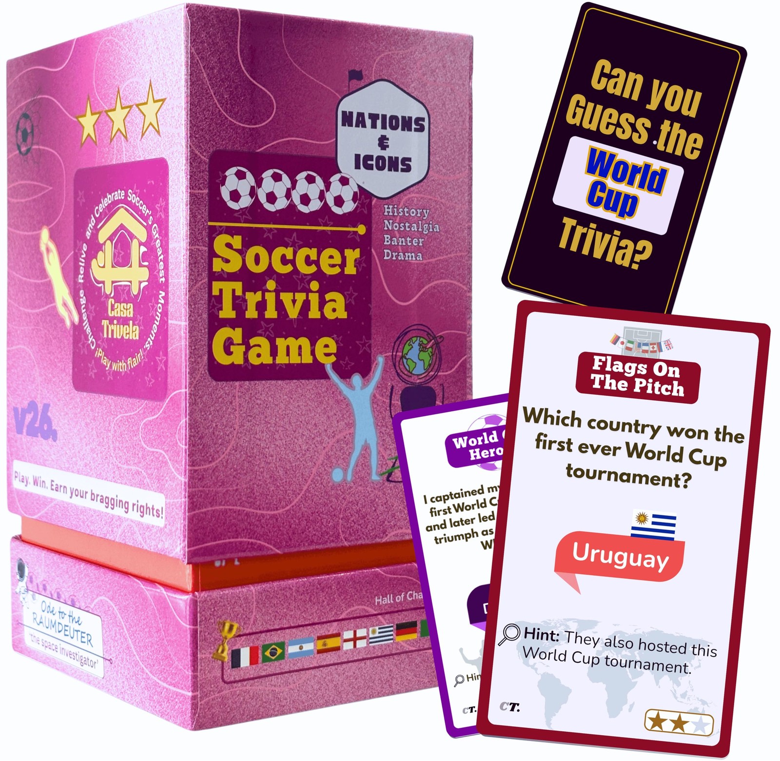 2026 World Cup Soccer Trivia Game, Nations & Icons – 150 Quiz Questions, 5 Fu…