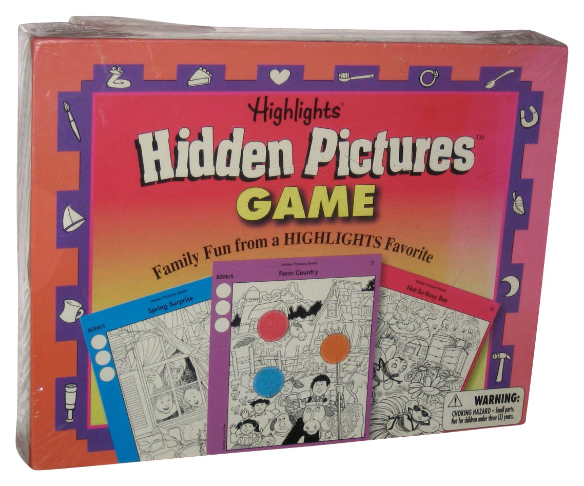 Highlights Hidden Pictures Children Kids Game – (Back Plastic Has Tear)