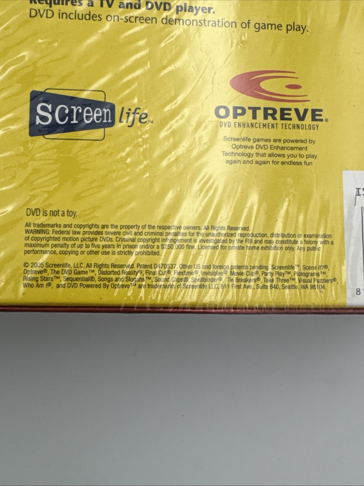 Scene It TV Edition DVD Game 2005 Sealed Screenlife Trivia Board Game