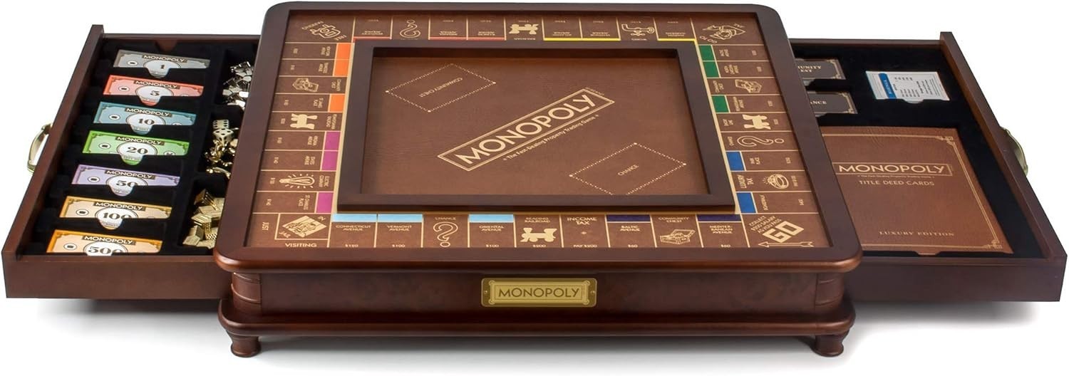 CLEARANCE – WS GAME Monopoly Luxury, Walnut Collector’s Set (US Edition)