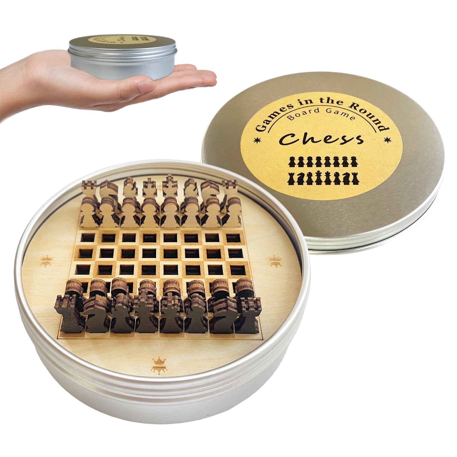 Mini Wooden Travel Chess Set