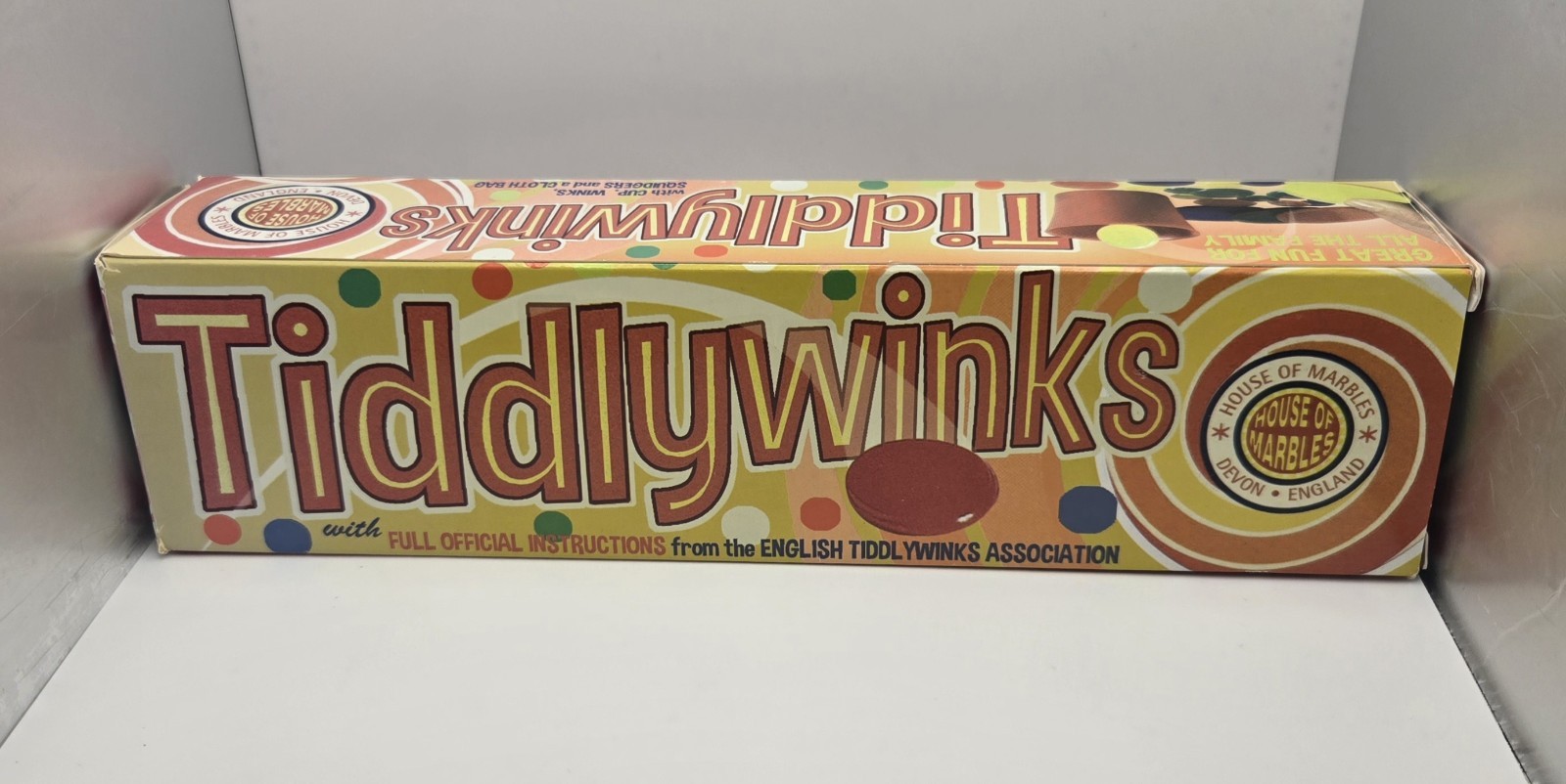 Tiddlywinks Game by House of Marbles Devon England w/Cup, Winks. Squidgers & Bag