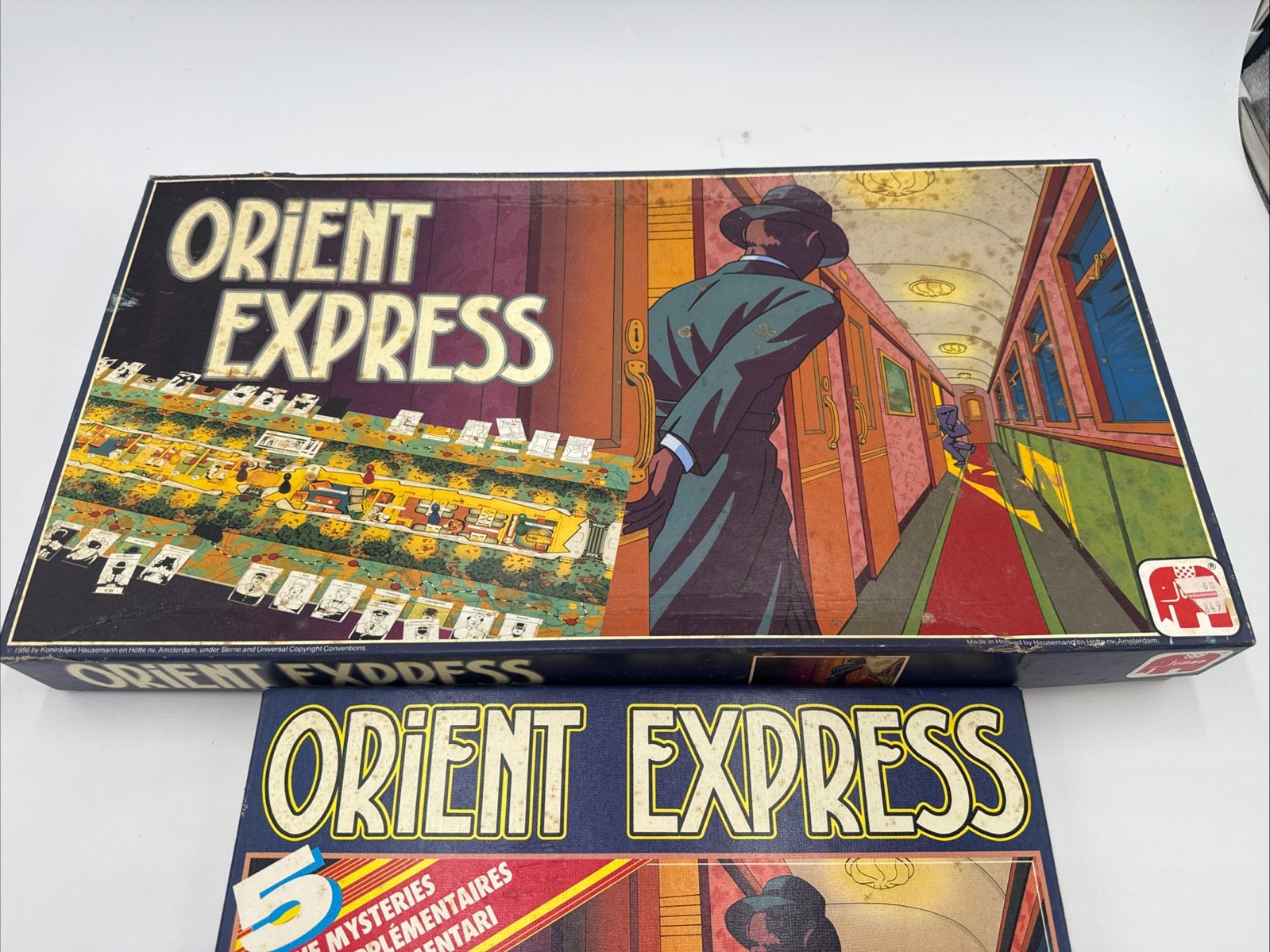 Vintage Orient Express Board Game Jumbo W 5 Mysteries Supplement Add On Dutch
