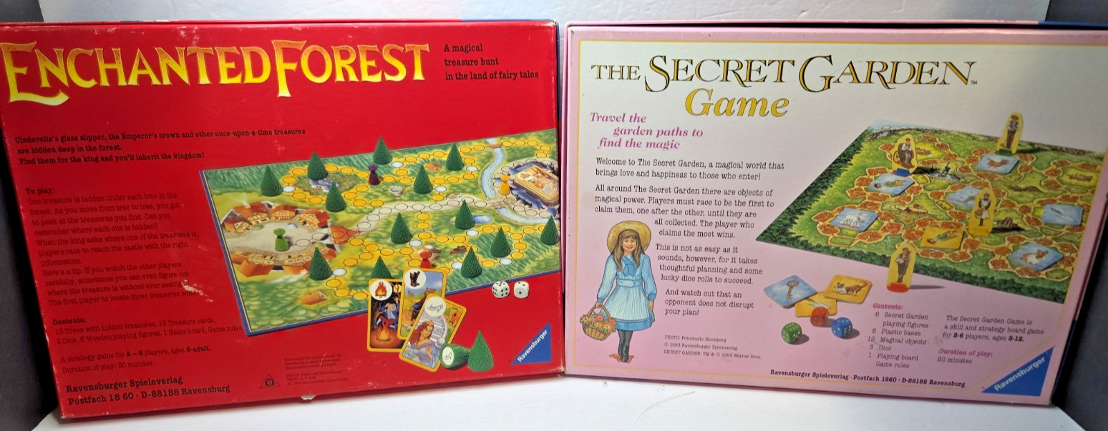 Ravensburger Secret Garden & Enchanted Forest w/ Box Vintage Complete Game