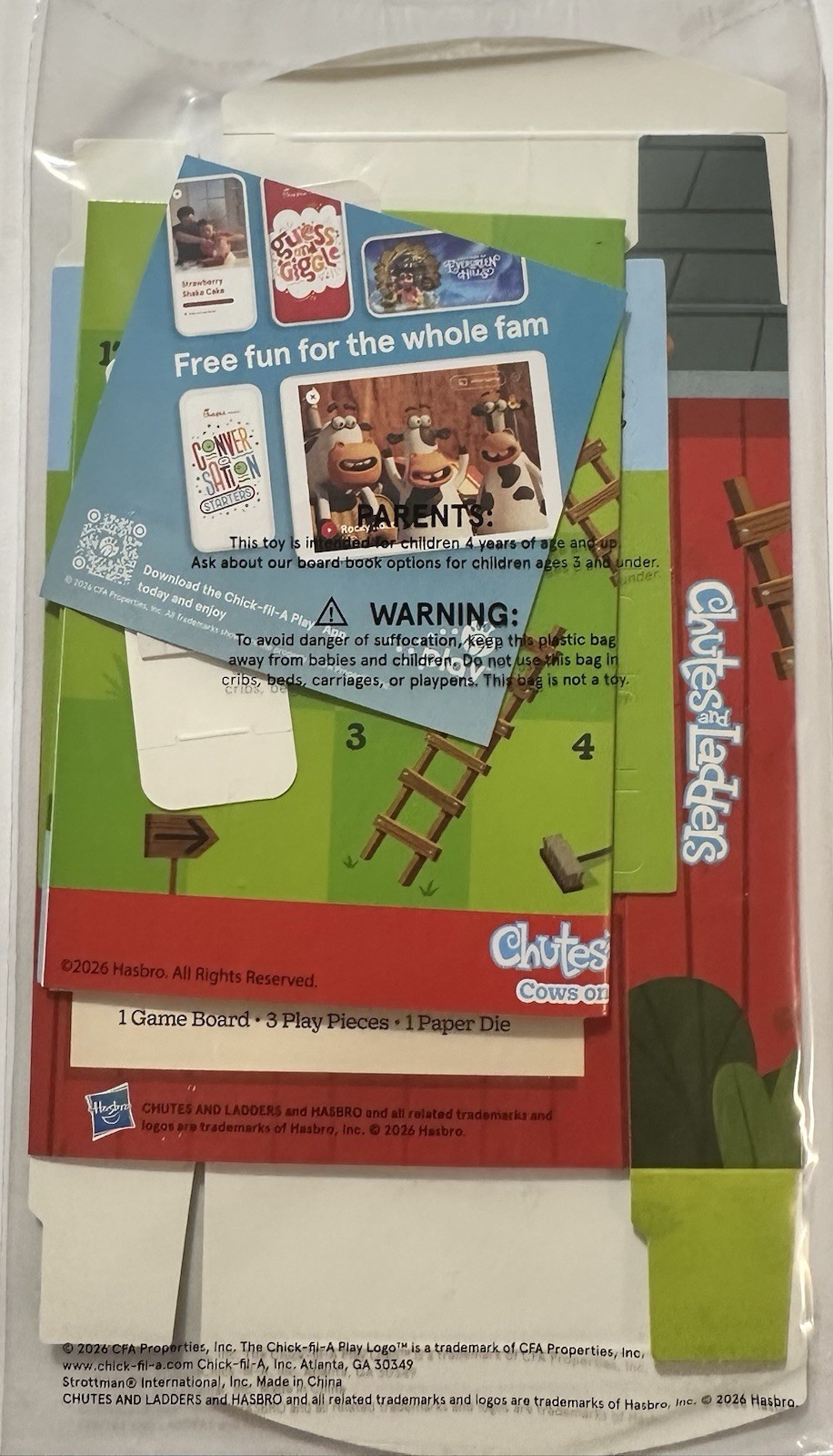 Chick-Fil-A Play Hasbro Chutes And Ladders 2026 Ages 4+