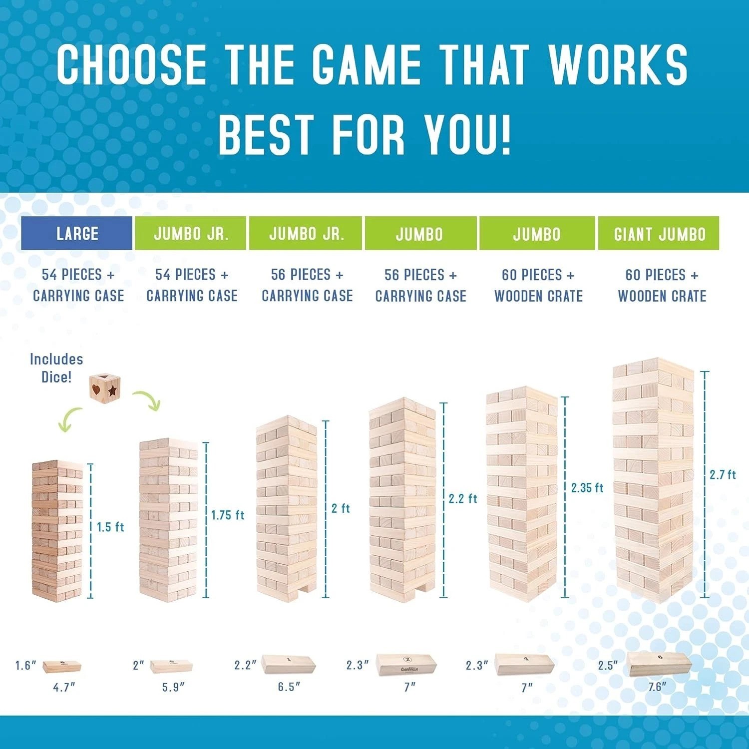 Entertainment for All Ages: 54-Piece Timber Tower Game in Durable Pine Wood