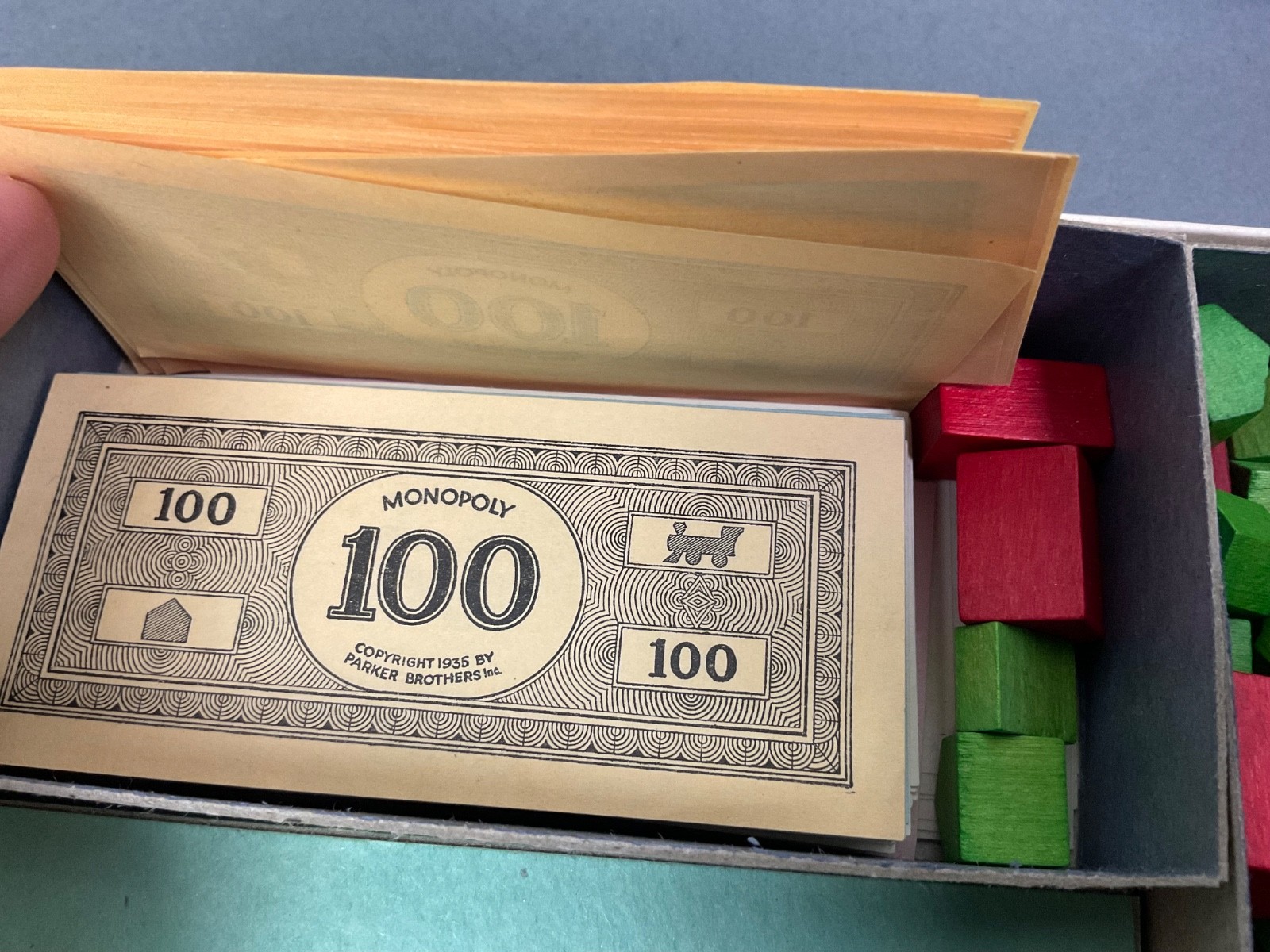 1935 Original Parker Brothers Monopoly Game 1st Edition? w/ wood pieces Complete