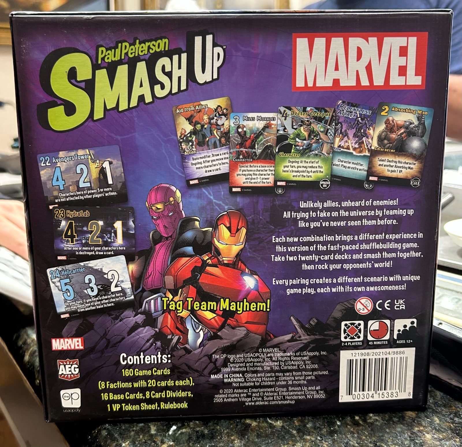 Smash Up Marvel Card Game – Opened with Cards and Tokens