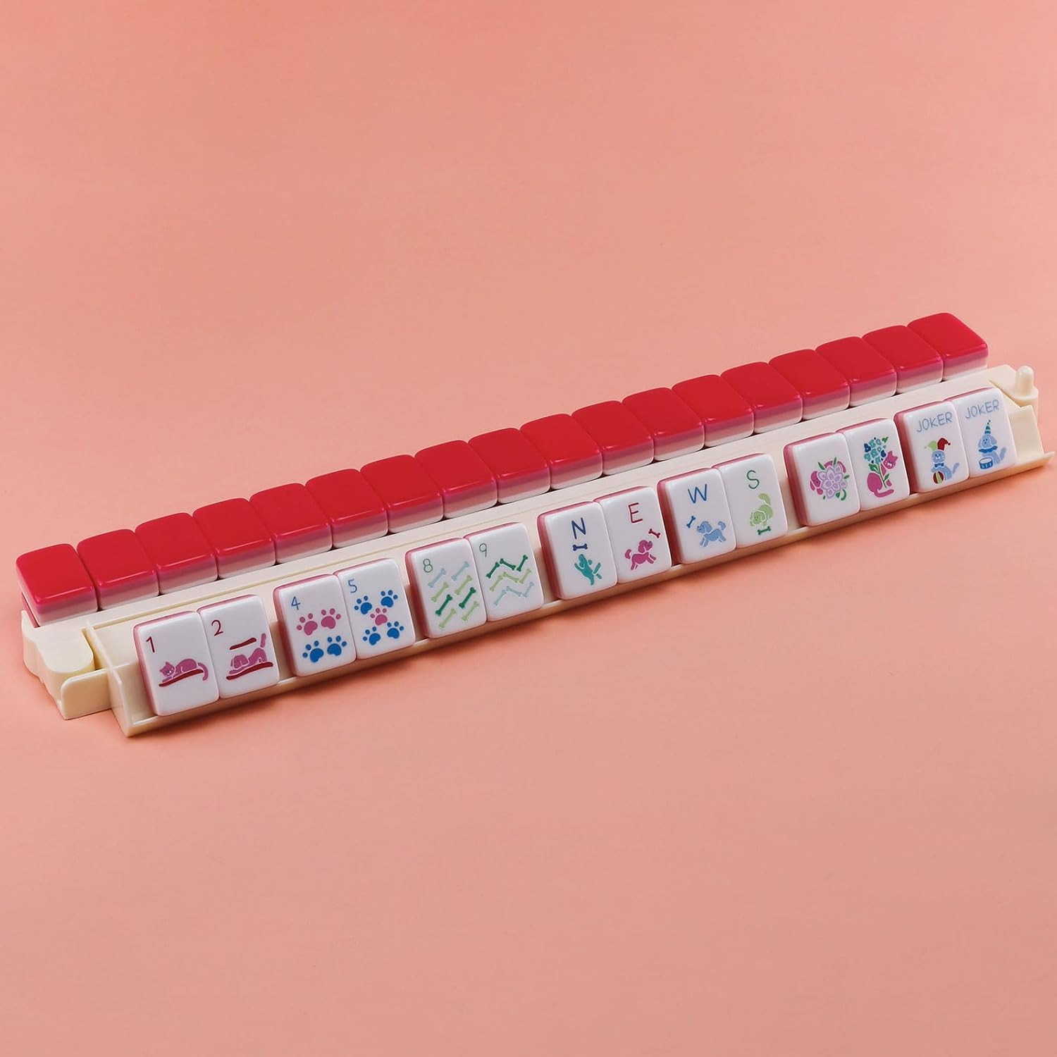 Dogs and Cats Themed Mahjong Tile Set – 160 Acrylic Engraved Tiles & American Ma