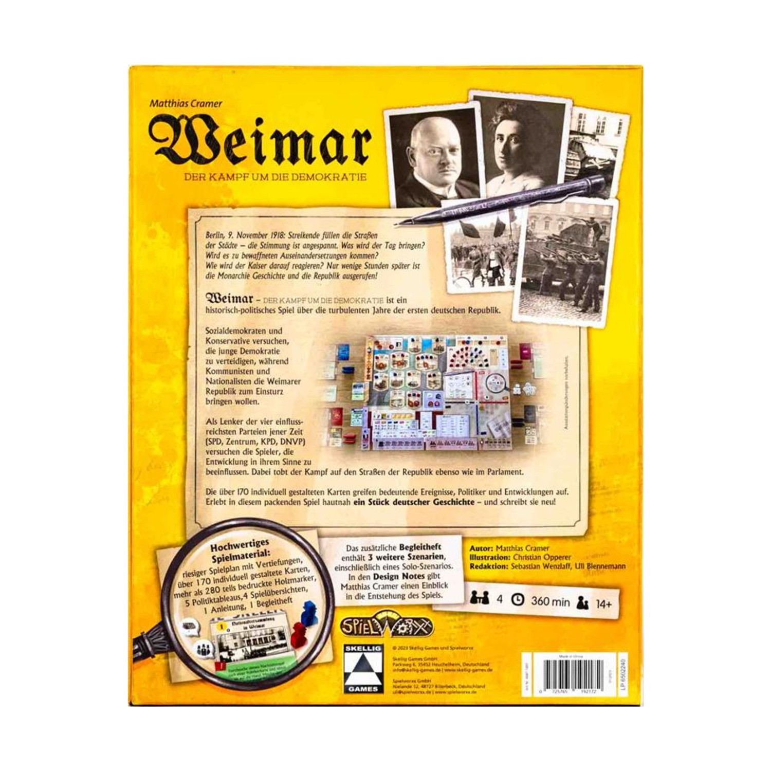 Spielworxx Boardgame Weimar – Der Kampf Um Die Demokratie (Weimar F Box VG+/NM