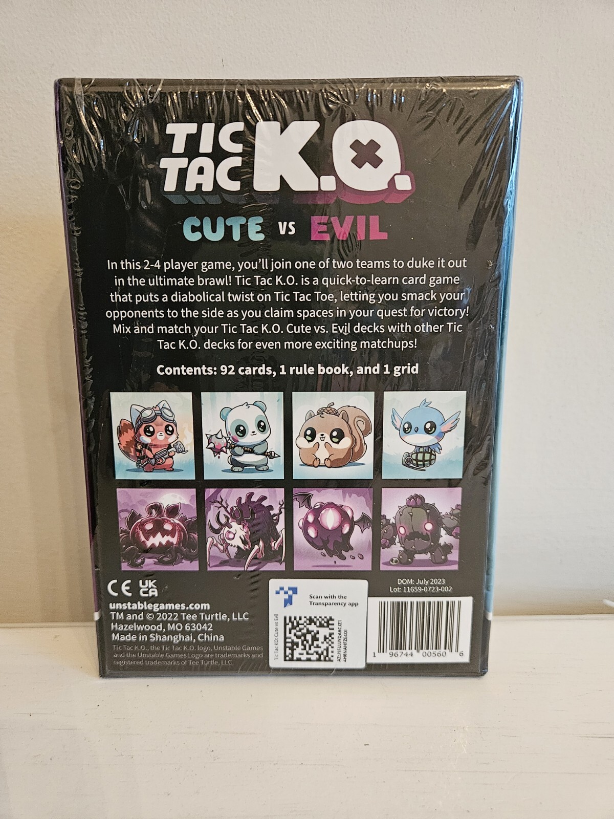 Tic Tac KO Cute vs Evil Card Game 8+ K.O. 2-4 Players Unstable Games New Sealed
