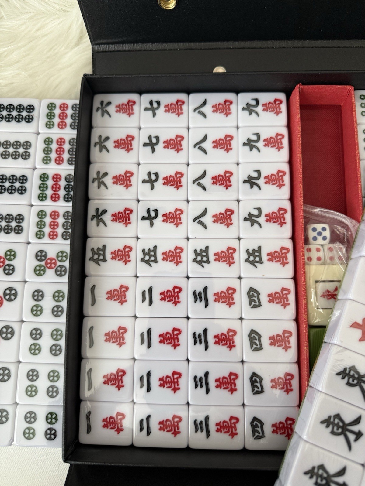 Yellow Mountain Imports Chinese Mahjong Set Brand New Sealed Green Tiles W/ Case