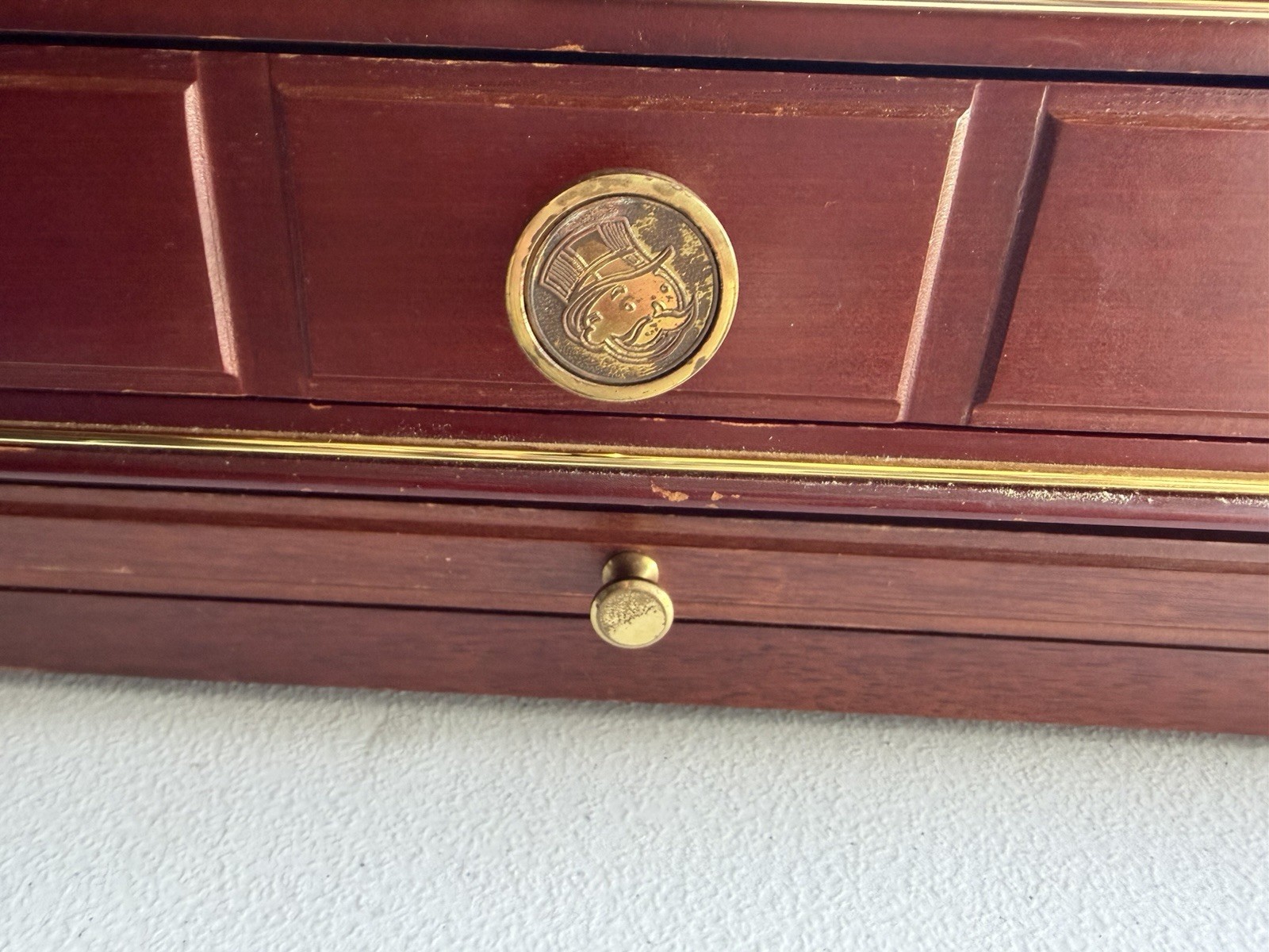 Franklin Mint MONOPOLY Gold Collector’s Edition Wood Board Game 1991 With Table