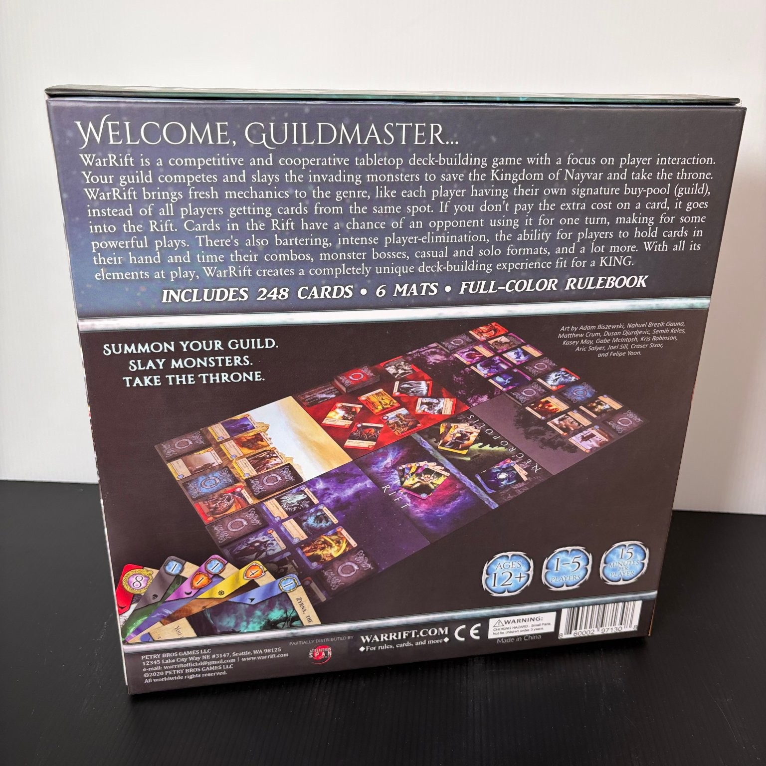 WarRift Petry Bros Games Deck-Building Game 1-5 Players Ages 12+ 2024