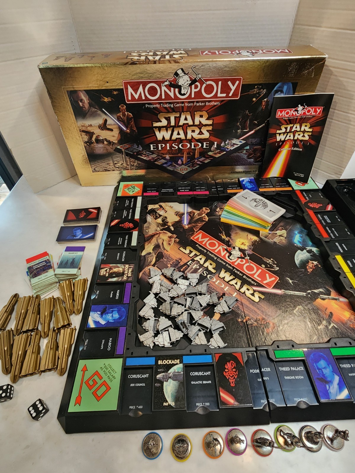 1999 Monopoly STAR WARS Episode 1 Collector Edition 3D Game Board Complete