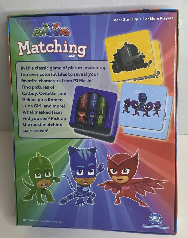 Wonder Forge PJ Masks Matching Game Fun & Fast Memory For Boys & Girls