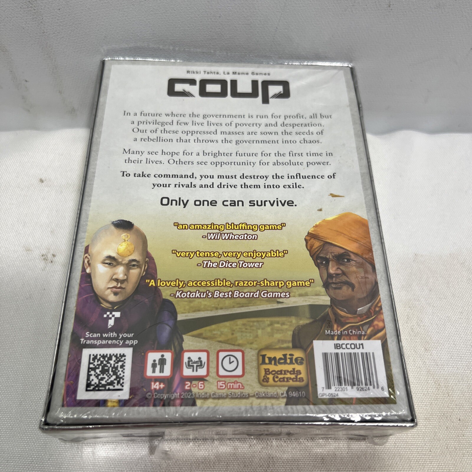 Indie Boards and Cards, Coup: The Dystopian Universe Card Game, COU1IBC ~ SEALED
