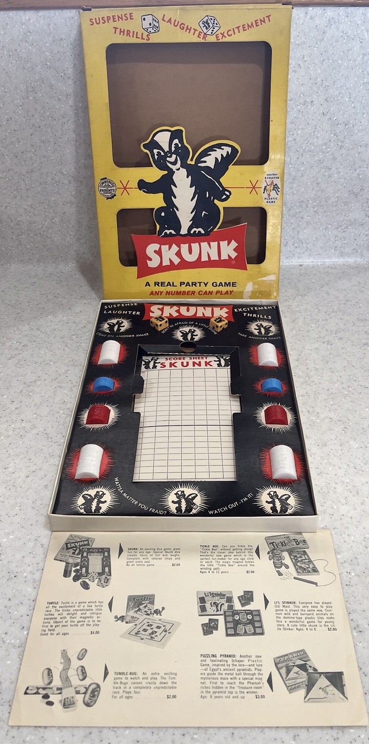 Vtg SKUNK Party Game 1953 #500 Schaper Looks To Be Complete MCM 50s Party *READ*