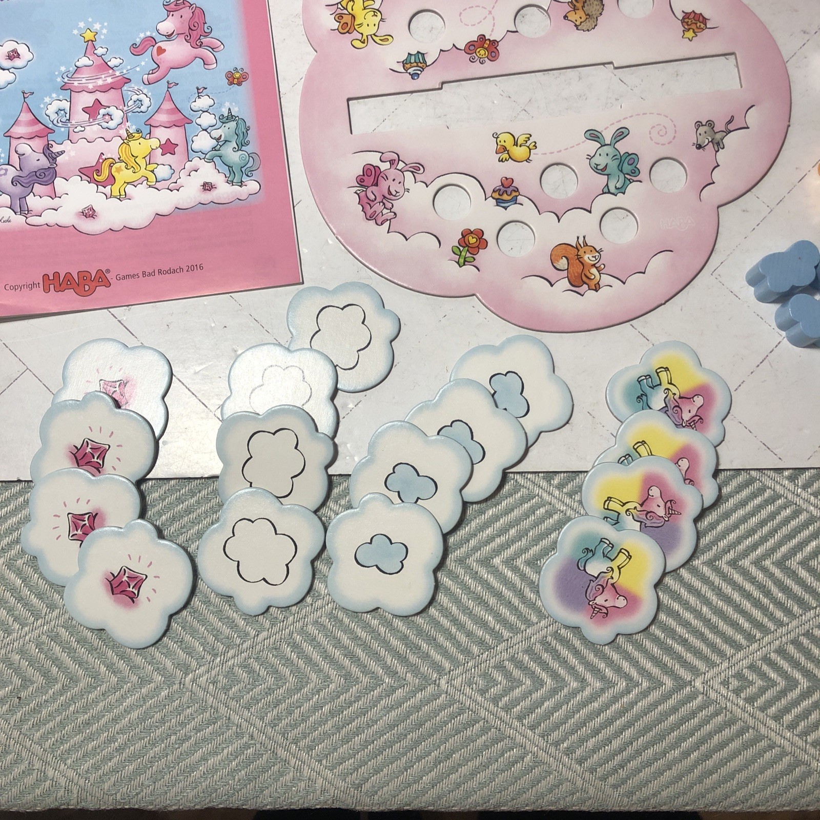 HABA Unicorn Glitterluck Cloud Stacking Game COMPLETE 304925