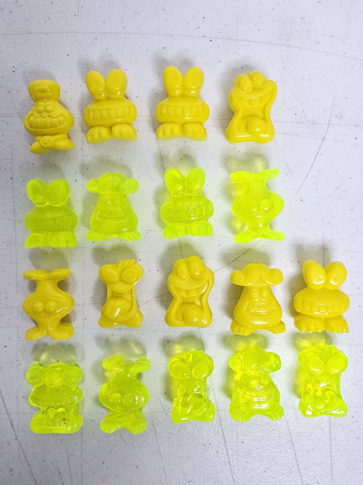 Vintage Gogo’s Crazy Bones 18 Count Yellow Green Lot 1990s Collectible Figurines