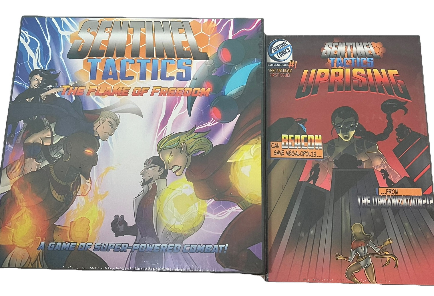 Sentinel Tactics Flame of Freedom Board Game + Uprising Expansion NIS