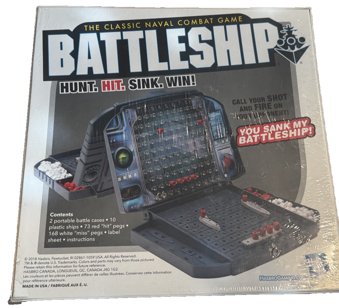 Battleship The Classic Naval Combat Board Game Hasbro NEW Sealed Hunt Hit Sink