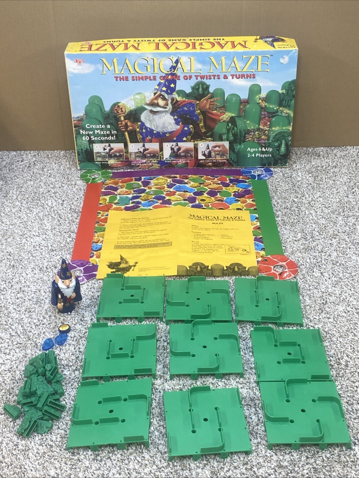 VINTAGE Magical Maze Board Game University Games 1996 Wizards 2-4 Players