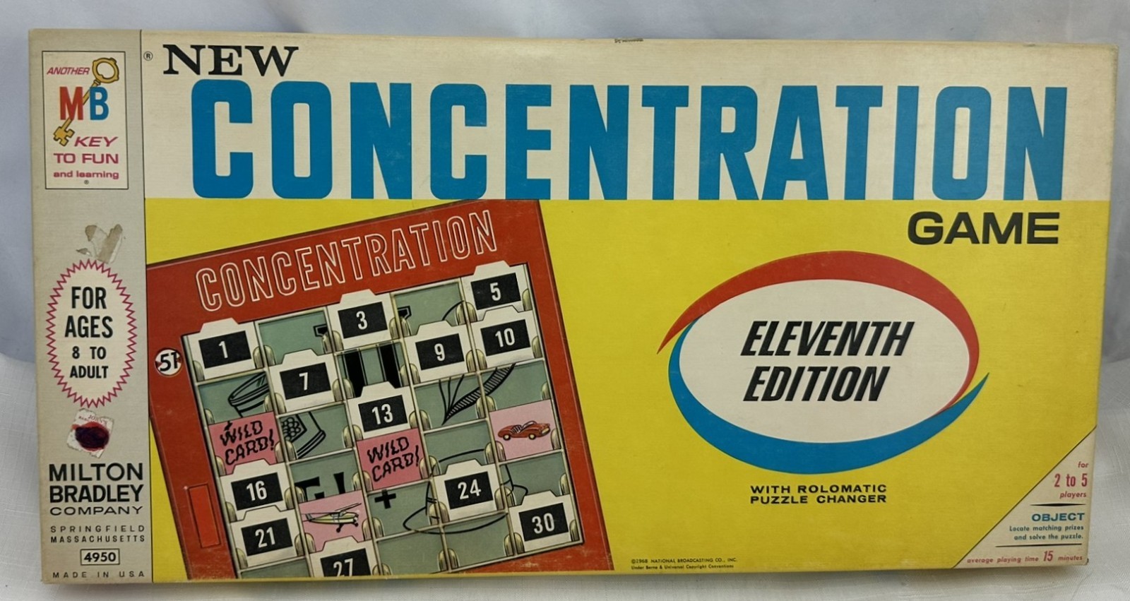 1970 Concentration Game 11th Edition by Milton Bradley Complete Great Condition