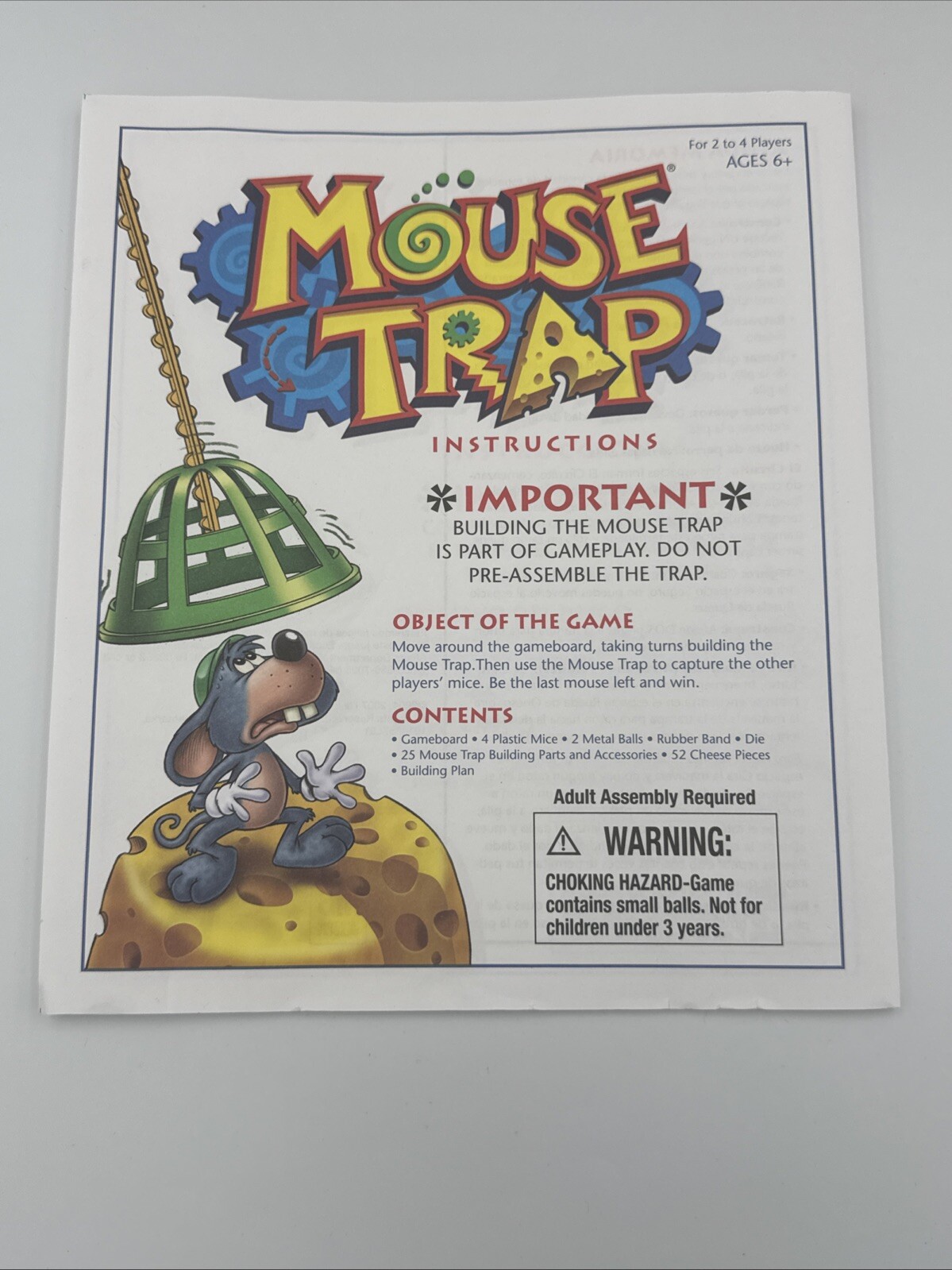Mouse Trap Board Game Complete 2005 Milton Bradley MB USA Classic Family