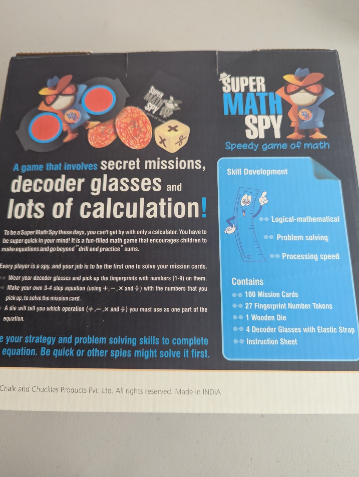 Super Math Spy Speedy Game of Math Logic & Problem Solving Skill Speed Brand New